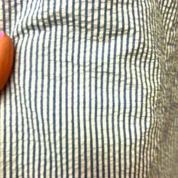 Talbots Striped Seersucker A-Line Skirt Size 14 Blue & White - Picture 2 of 6